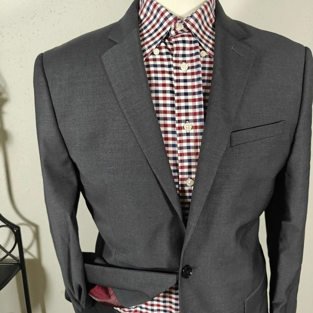 Express Photographer Men's Sport Coat‎ Blazer CH Gray Wool Blend Slim Fit 42L